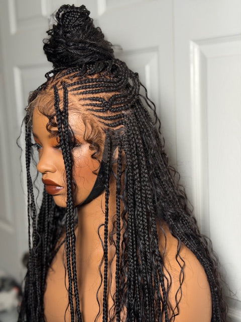 Fulani HD Lace with 100% curly human Hair