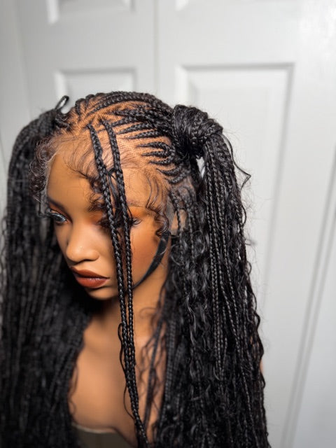 Fulani HD Lace with 100% curly human Hair